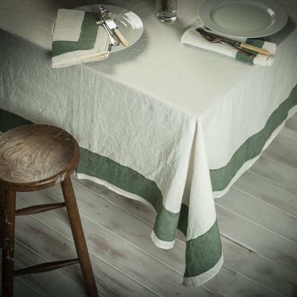 Hand-painted Italian tablecloth plum
