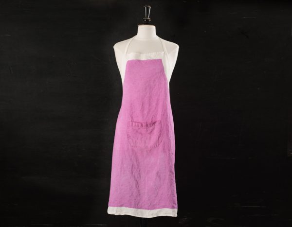 luxury pink linen apron stamperia bertozzi, allorashop