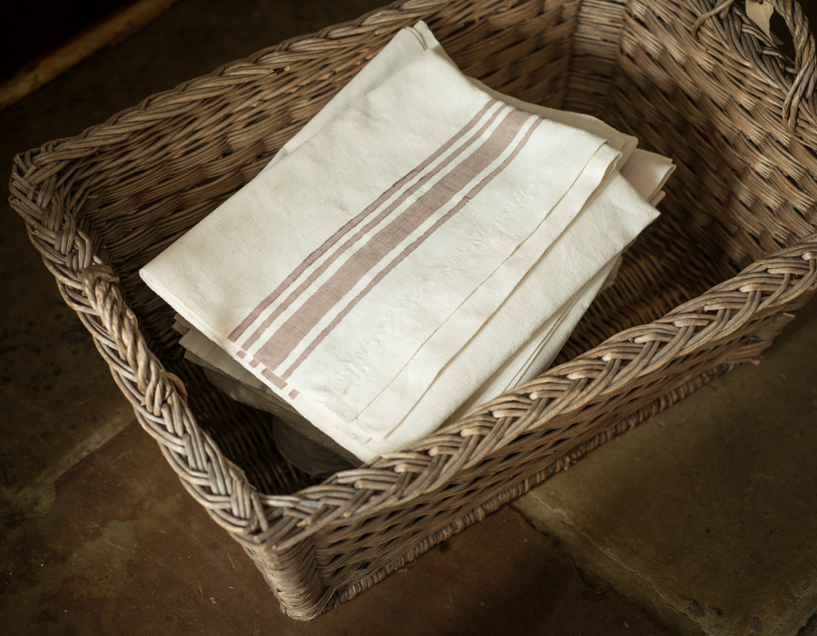 French Style Linen Tea Towels - Gingham Red - AllORA