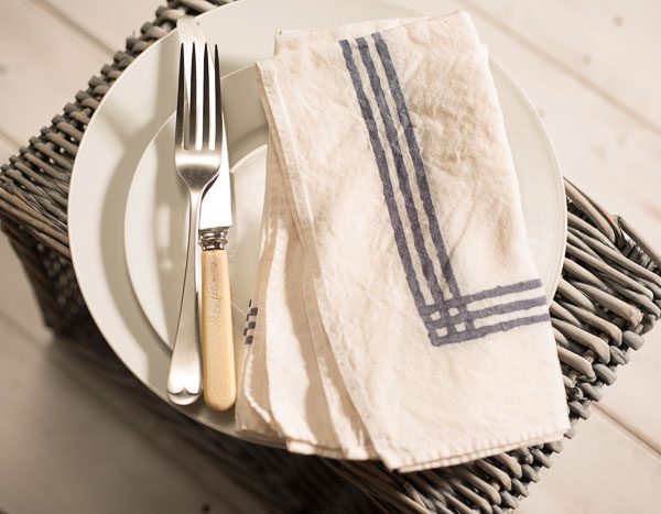 luxury pure linen napkin stamperia bertozzi, AllORA navy