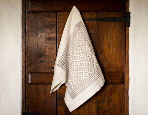 hand printed vintage bath towel