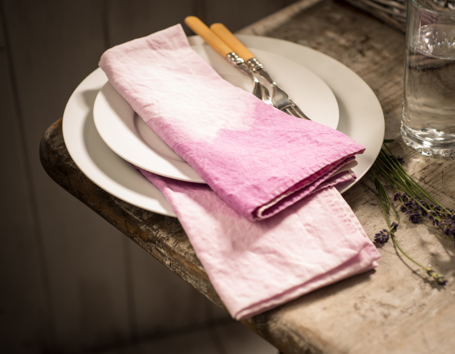 Hand-Painted Linen Napkins Pink - AllORA