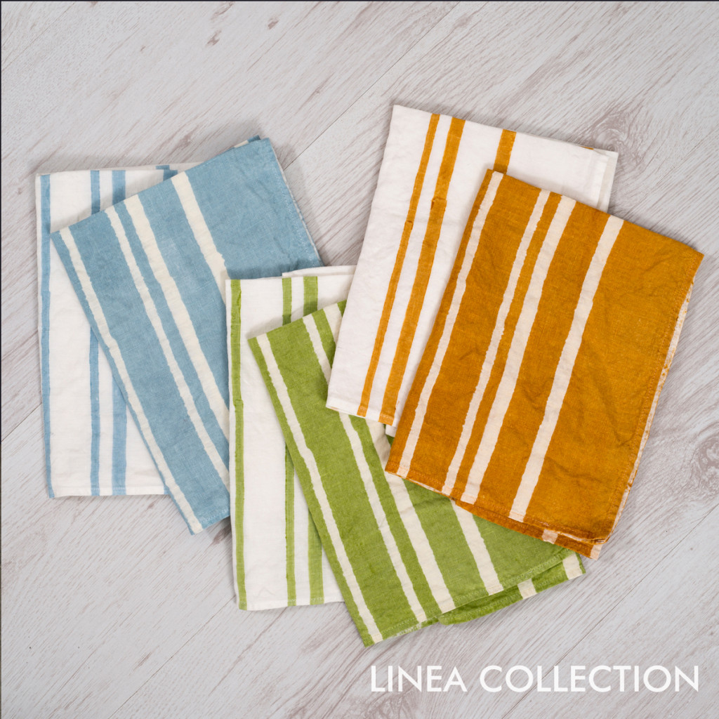 handpainted linen napkins bertozzi