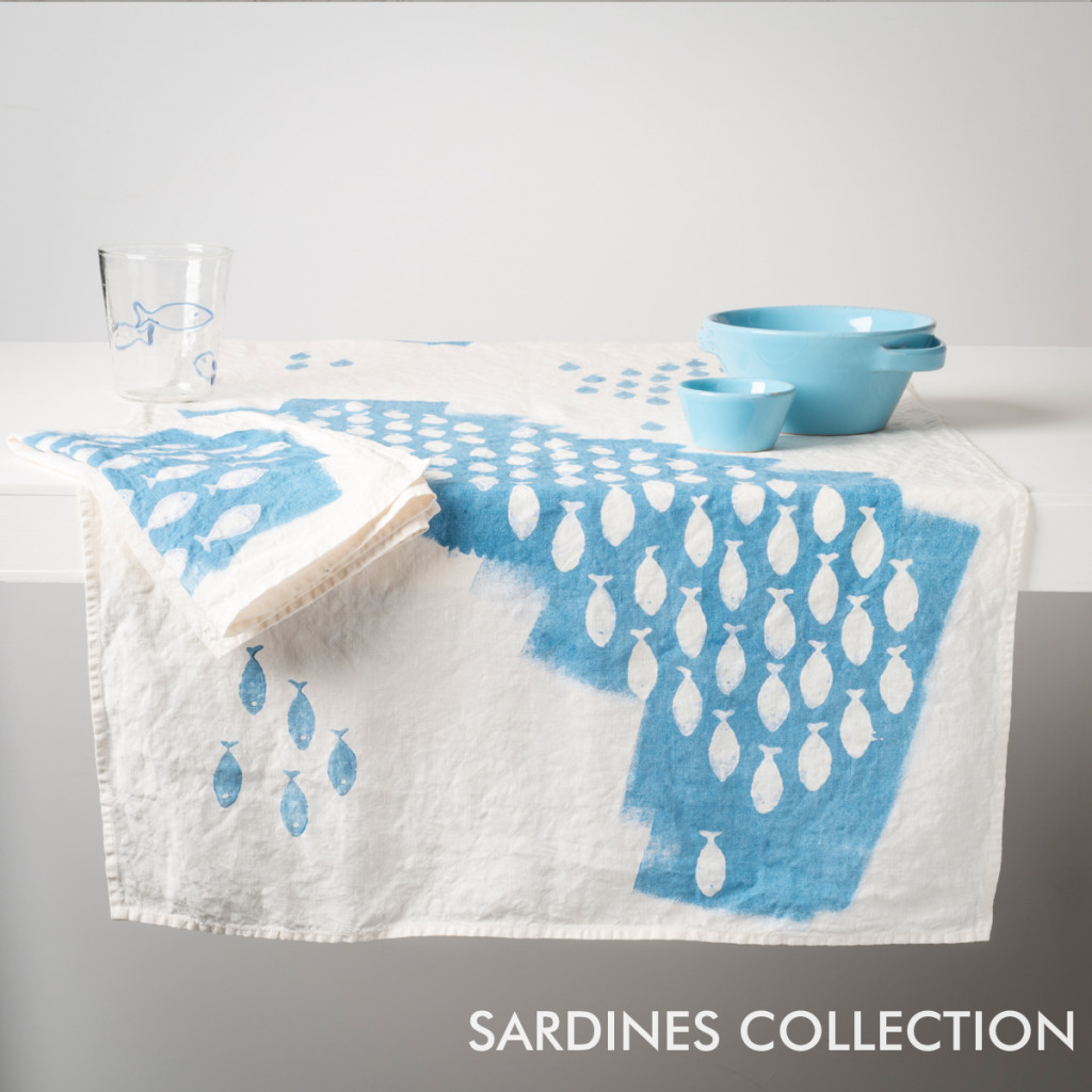 bertozzi blue linen table runners