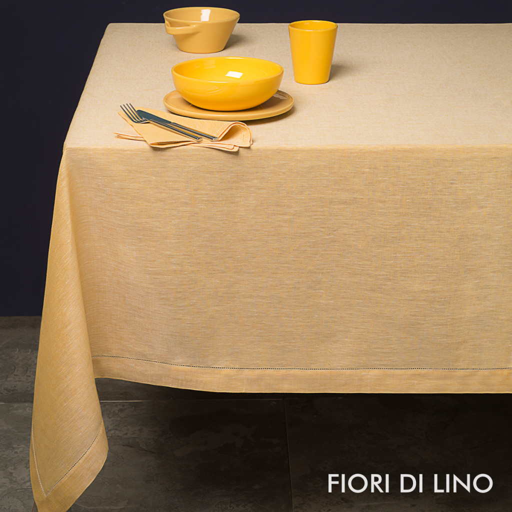 tessitura pardi yellow linen tablecloths