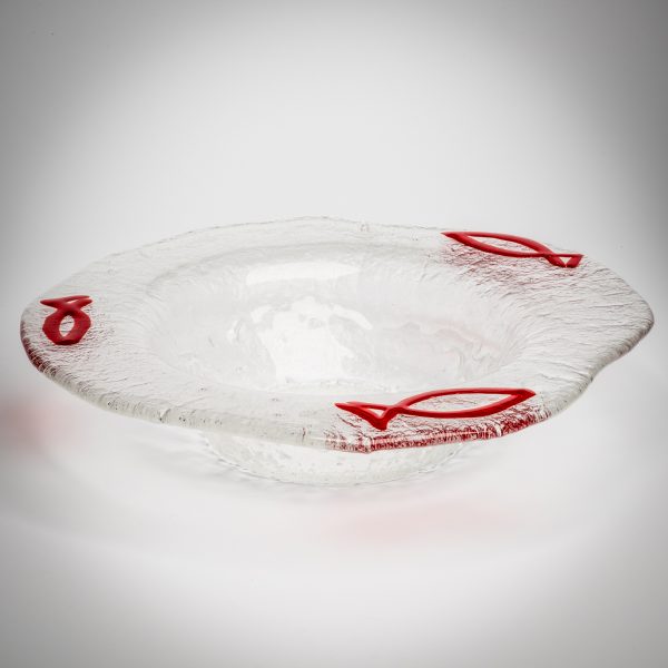 Handblown Glass Dish - Sardine Red