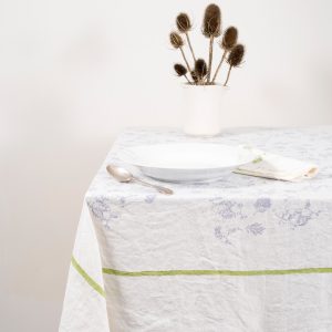 allorashop Hand-Printed Italian Linen Tablecloth