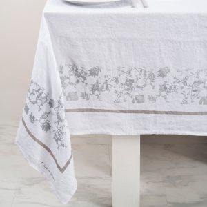 allorashop Hand-Printed Italian Linen Tablecloth