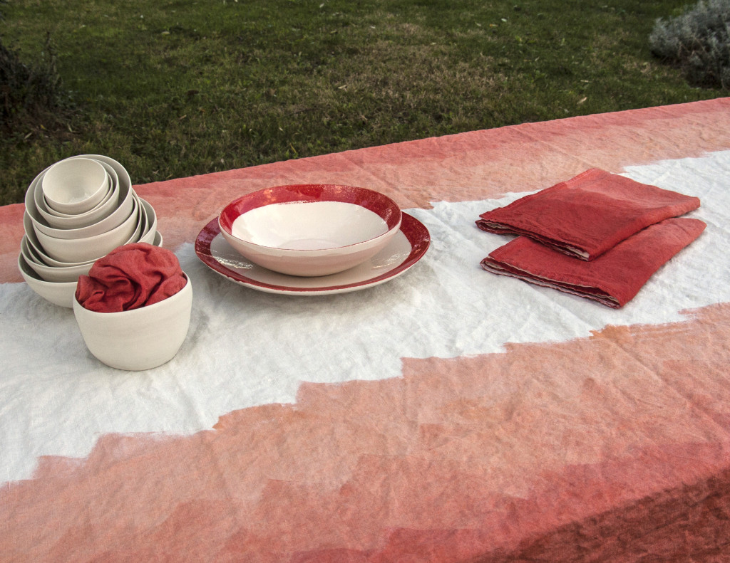 allorashop italian linen tablecloth coral