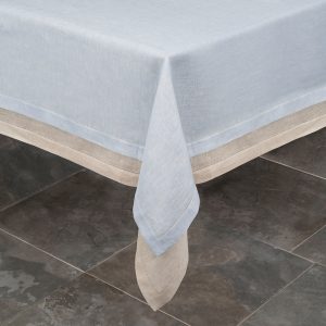 Italian Pardi blue linen tablecloth