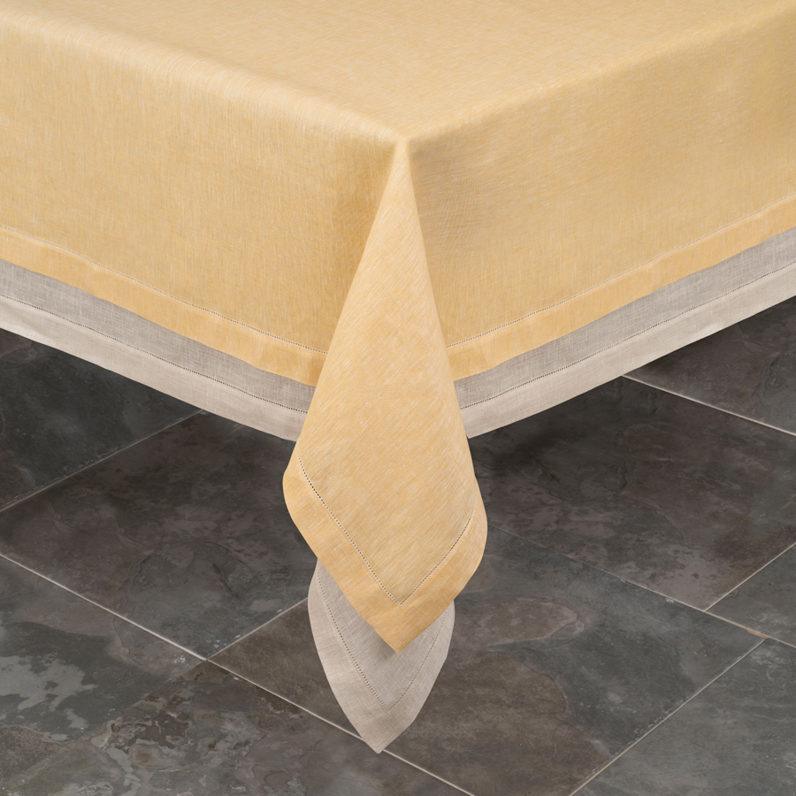 Pardi yellow linen tablecloth