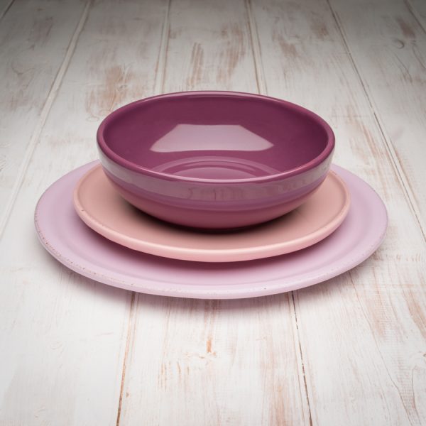 Pink tuscan dinnerware