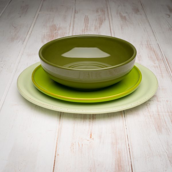 Green tuscan dinnerware set