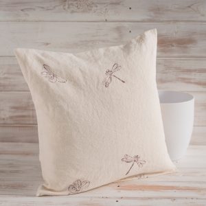 block printed linen cushions