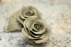 beautiful roses made of clay