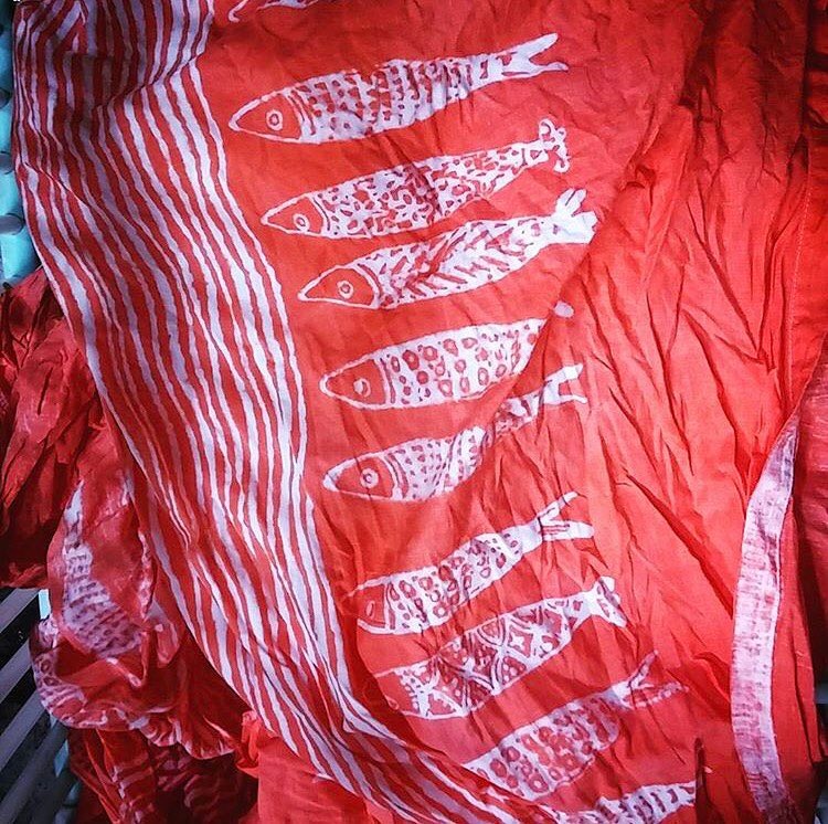 Red linen tablecloth Bertozzi