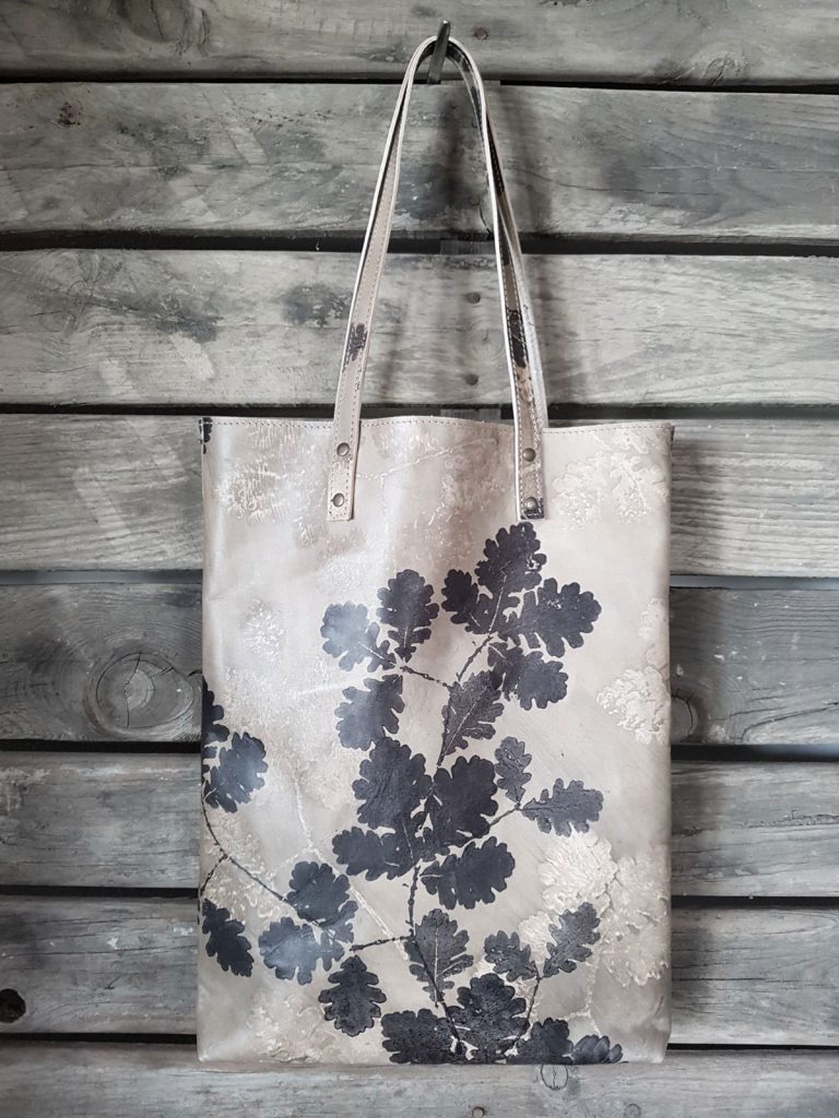 printed italian leather bag