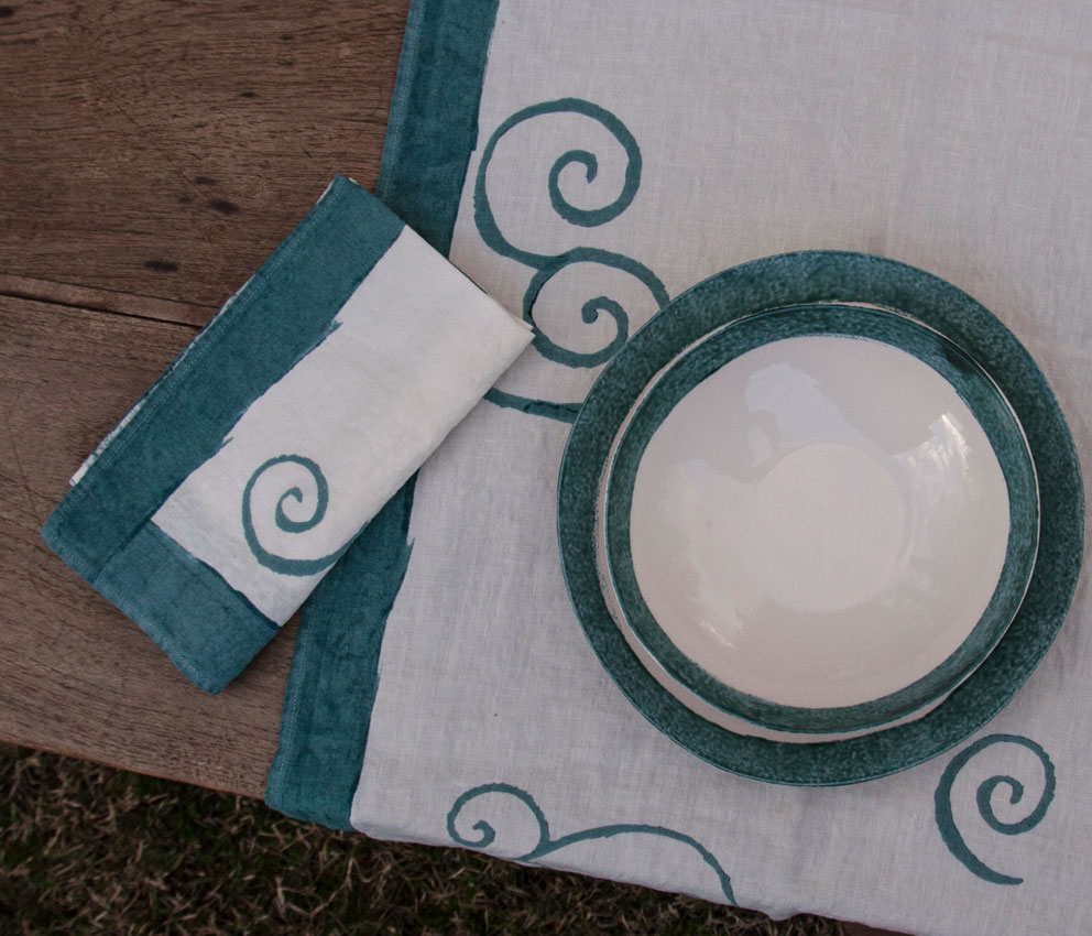 Hand painted linen napkins Bertozzi