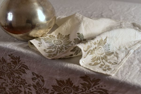 hand printed linen napkin Bertozzi