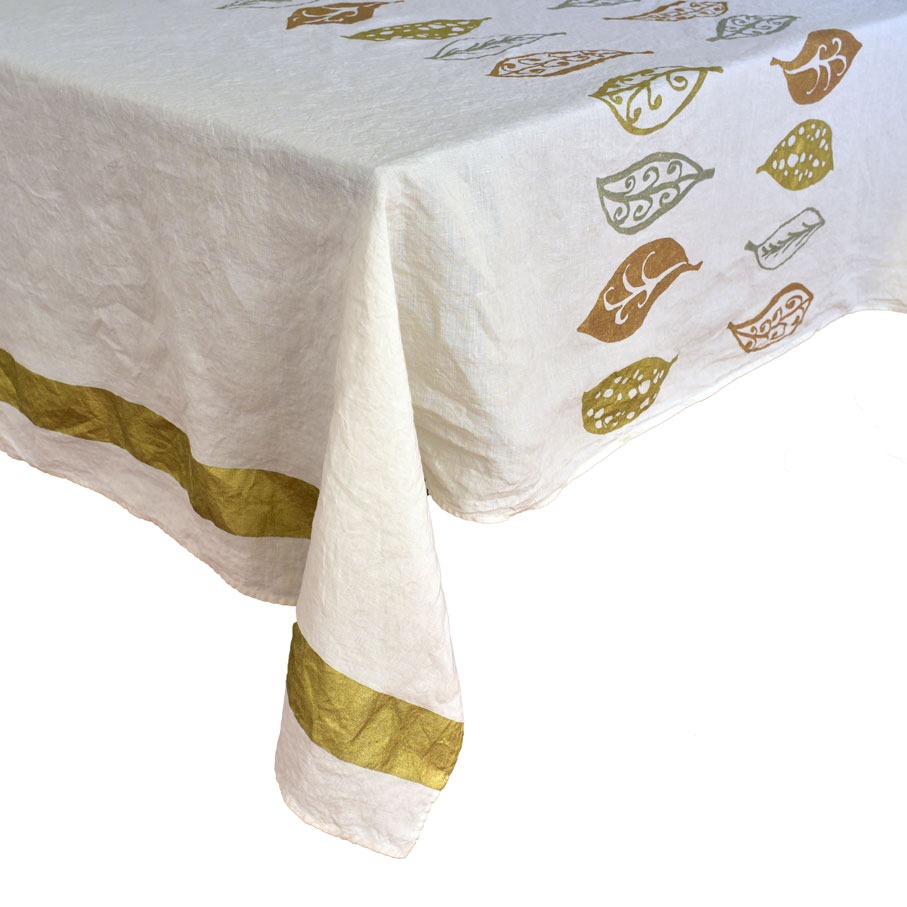 gold hand crafted tablecloth
