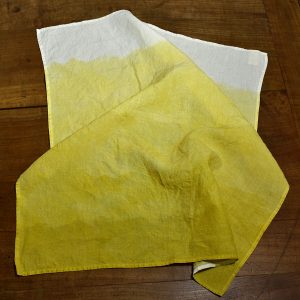 organin linen tea towels lemon yellow