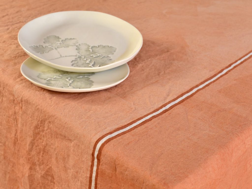 hand painted linen tablecloth clic