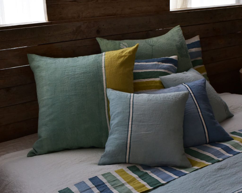 hand painted linen cushions clic