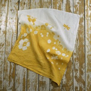 Ochre linen tea towel Bertozzi