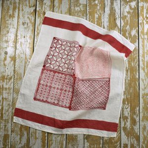 Red linen tea towels Bertozzi