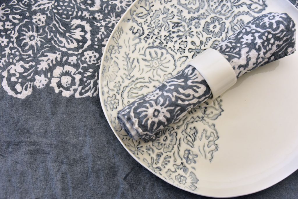 Bertozzi grey linen napkins