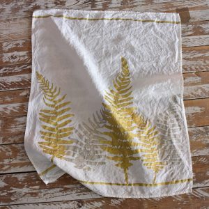 bertozzi Linen tea towel Gold fern