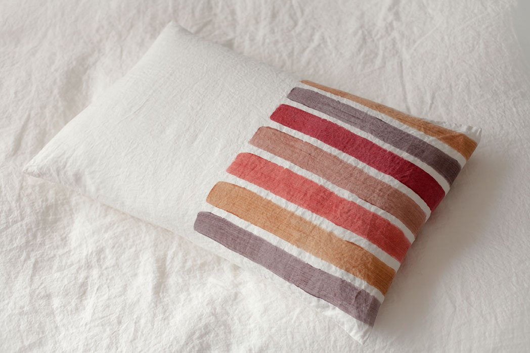 hand painted linen pillow Bertozzi