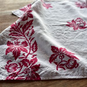 Rustic linen tea towel
