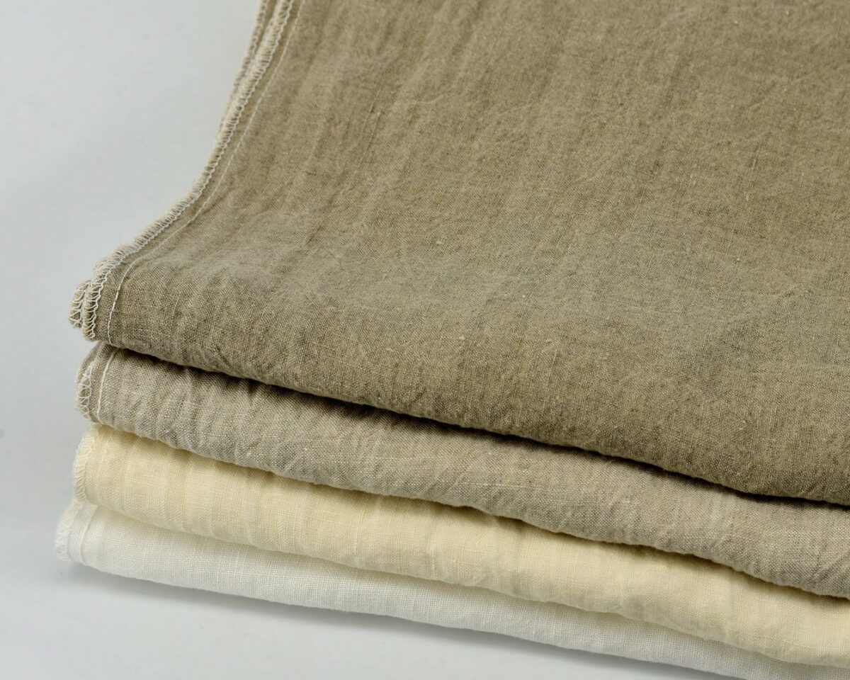 organic linen fabrics made in Italy in different colours
