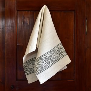 Vintage Hemp Linen Towel Bumblebee Primrose Grey