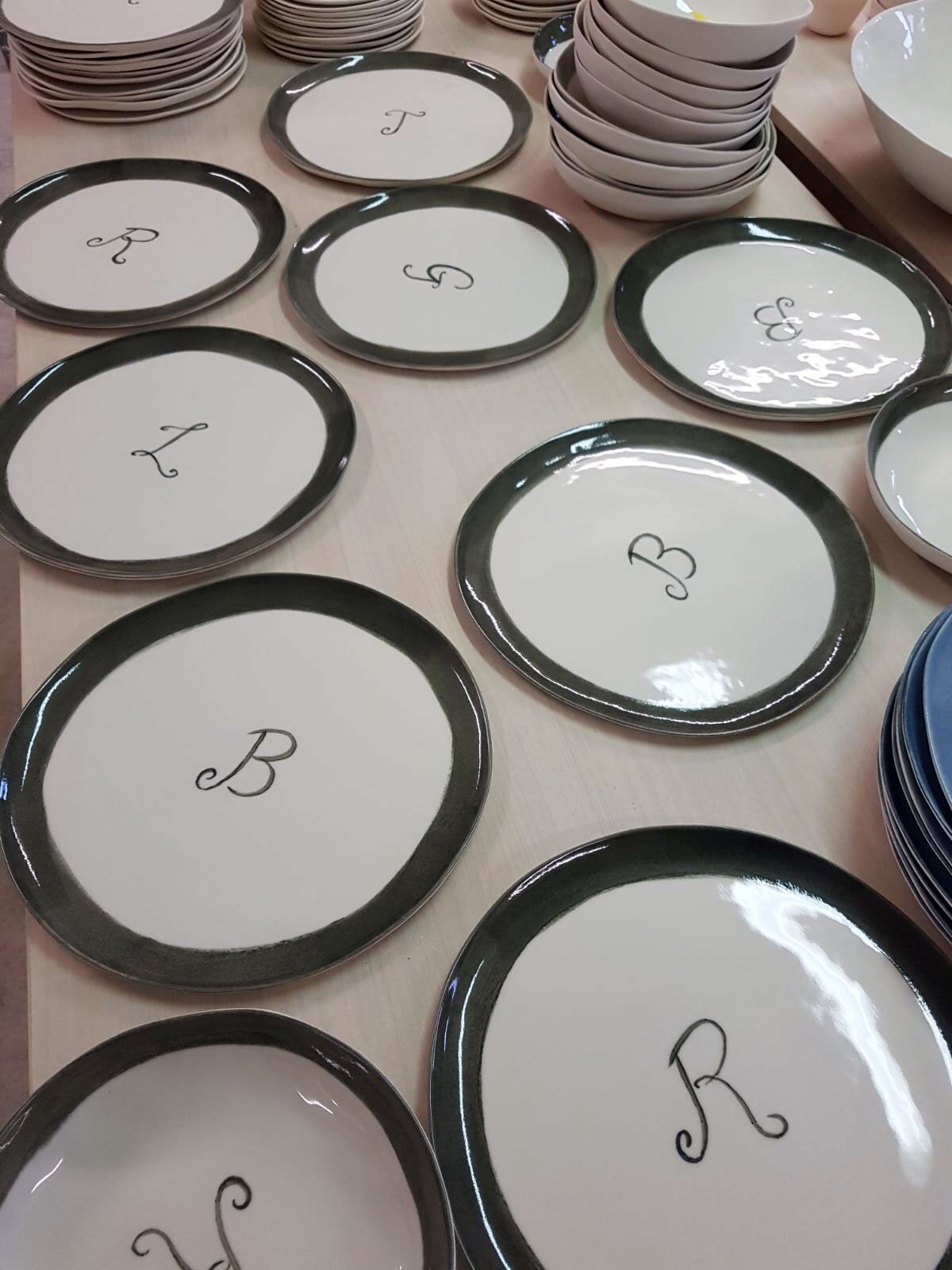 monogrammed plates custom made