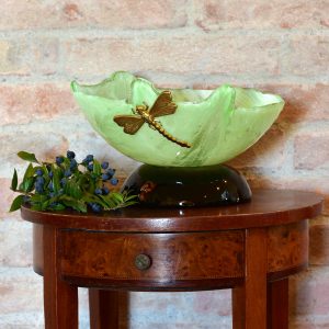 Handmade Murano Glass Dragonfly Bowl on table