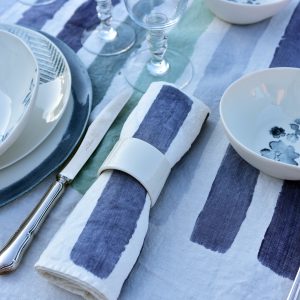 Hand-painted linen napkin - burshstroke