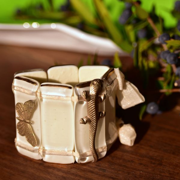 Murano glass bracelet ivory