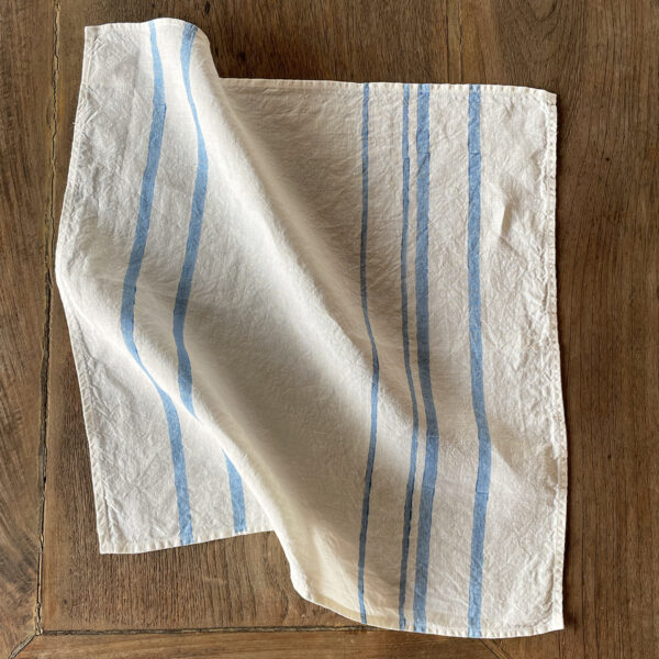 Block-Printed Linen Napkins - Linea Blue