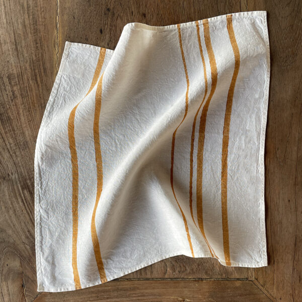 Block-Printed Linen Napkin - Linea Mustard
