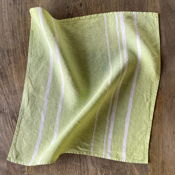 Hand-Painted Linen Napkin - Linea Green