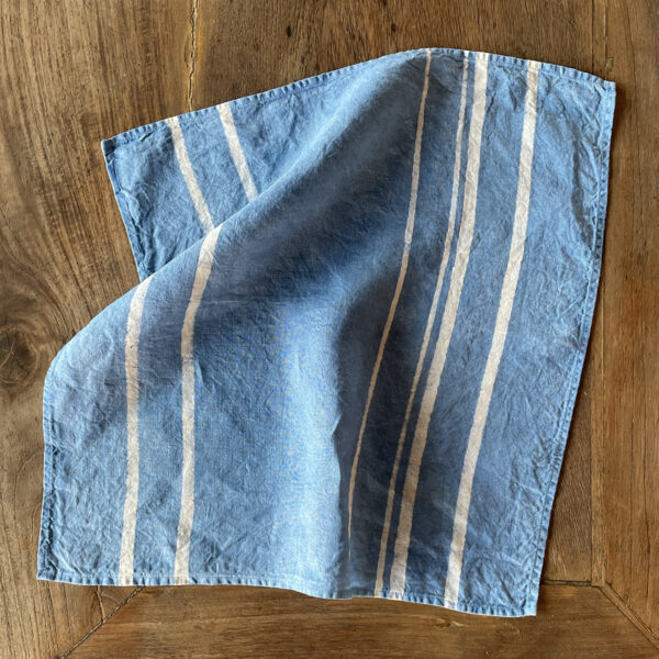 Hand-Painted Linen Napkins - Linea Blue