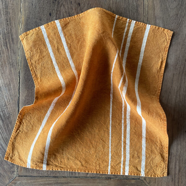 Hand-Painted Linen Napkins - Linea Mustard