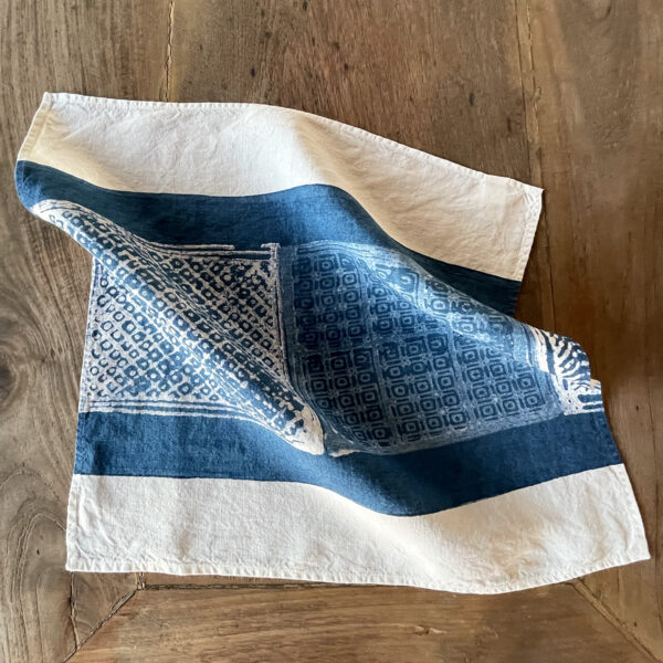 Hand Painted Linen Napkin Taormina Blue