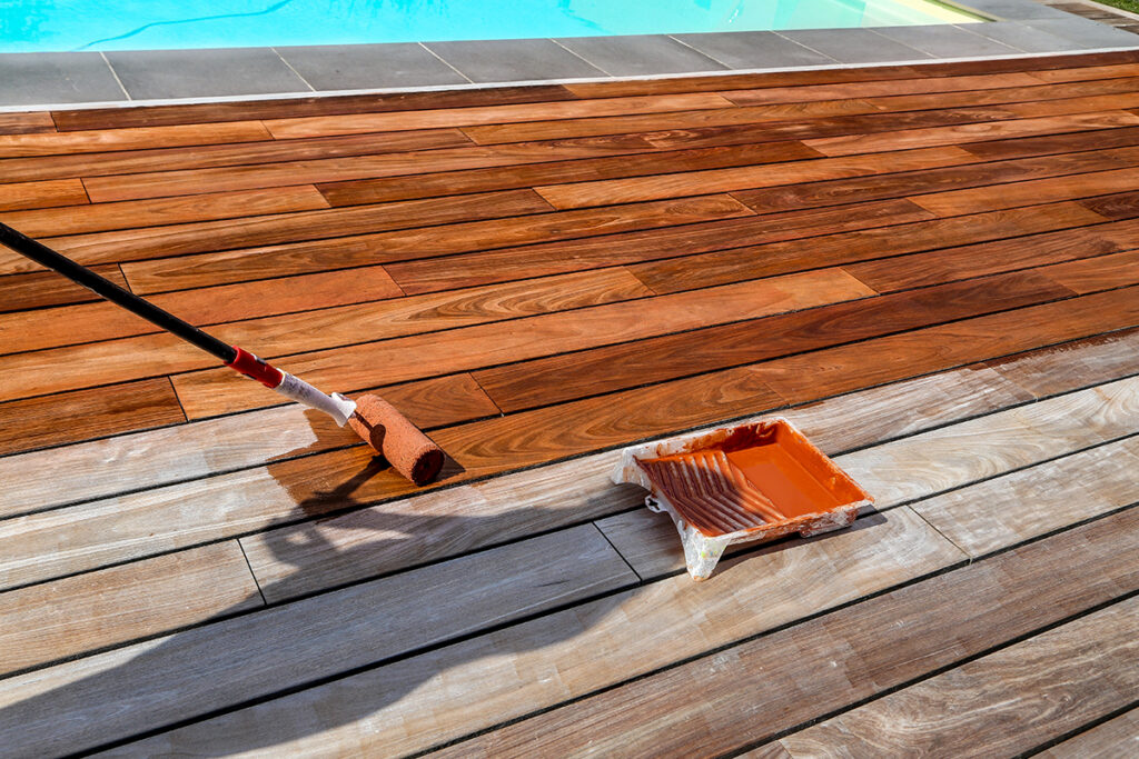protecting the wooden deck from the UV rays