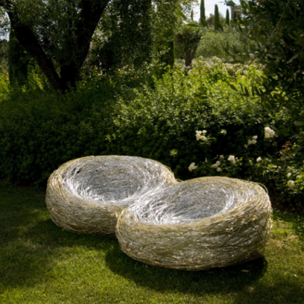 Italian handmade metal armchair