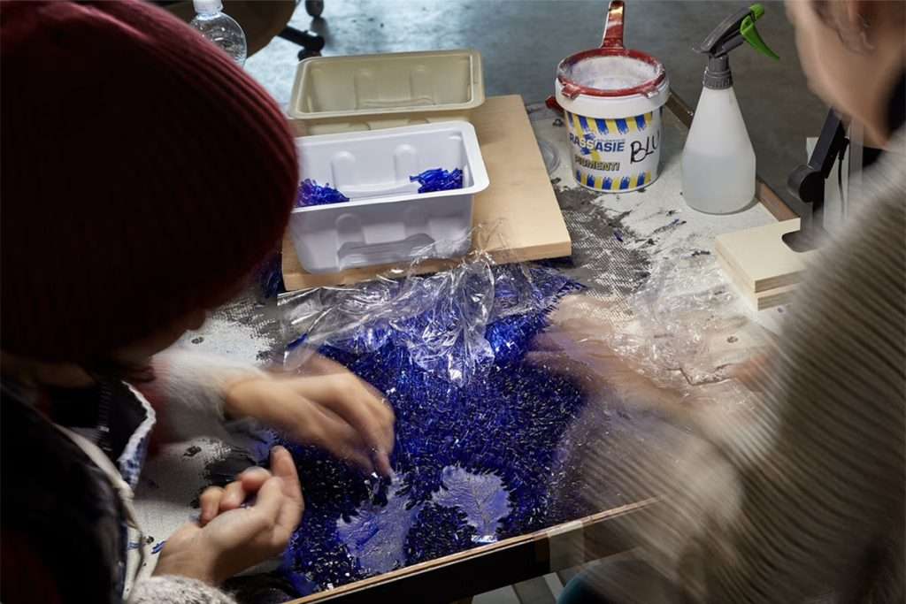 Italian mosaic maker in Ravenna