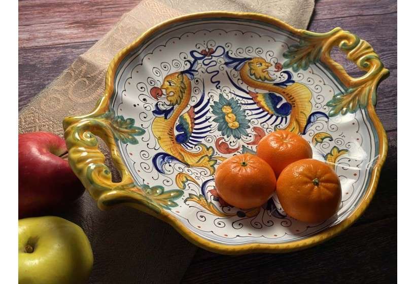 hand painted ceramic ceramic centrepiece in renaissance inspired design
