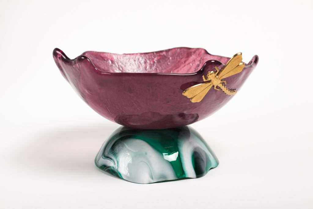 Handmade Murano glass centrepiece by Vetrofuso Daniela Poletti